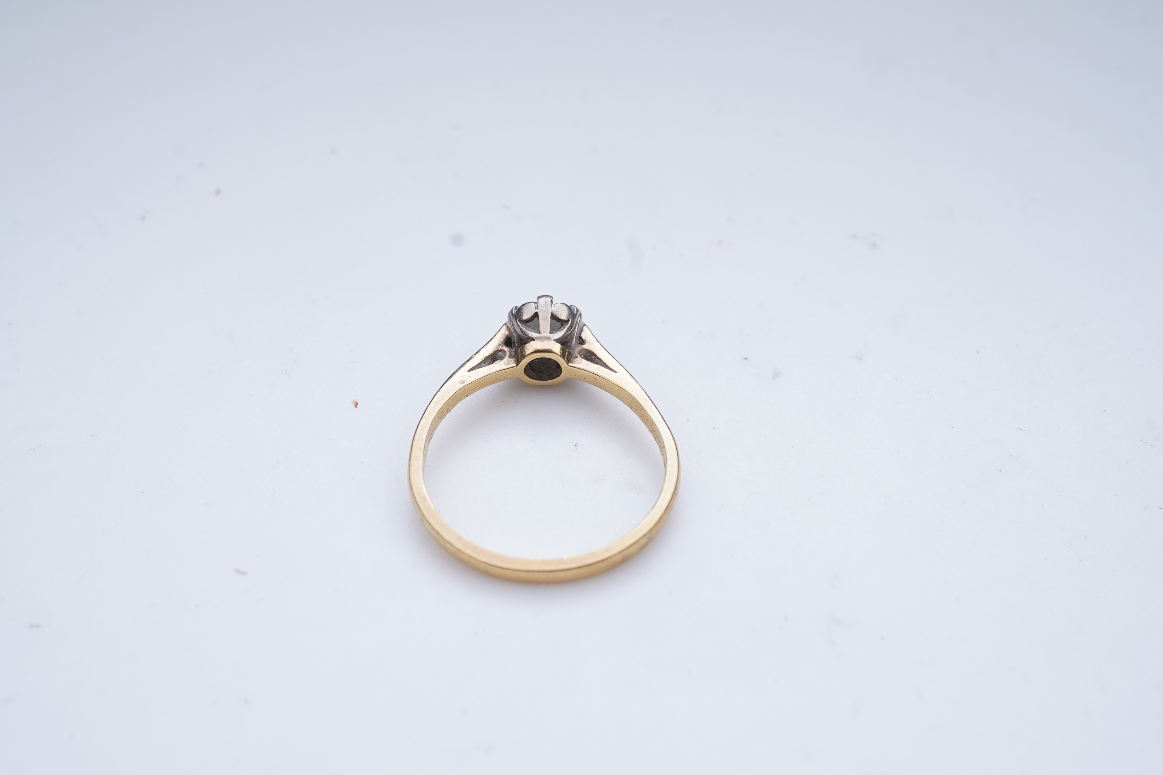 A diamond solitaire ring